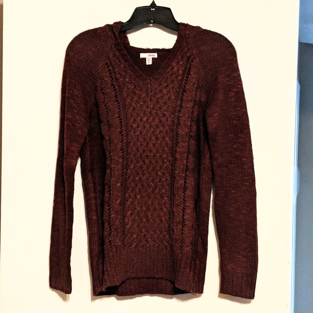 Burgundy Hooded Sweater
